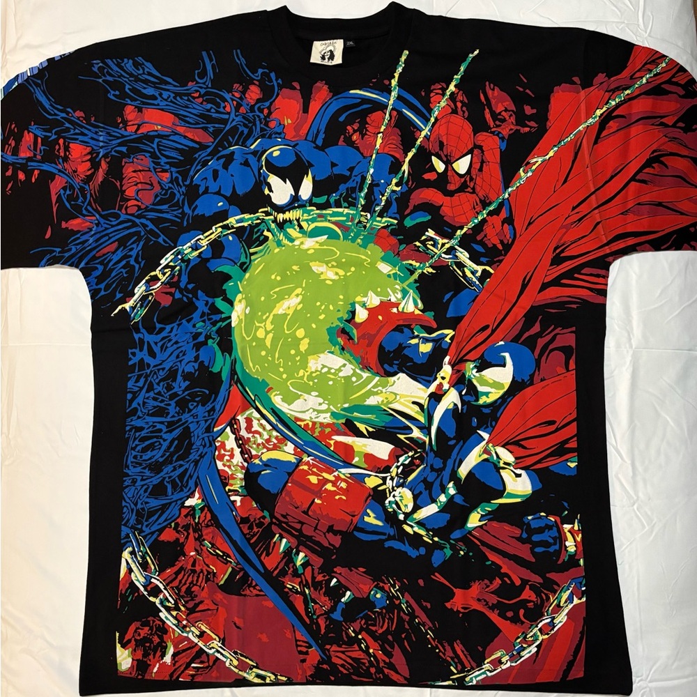 AOP Spawn Venom Spider-Man Graphic Black and Red Men’s Shirt 2XL